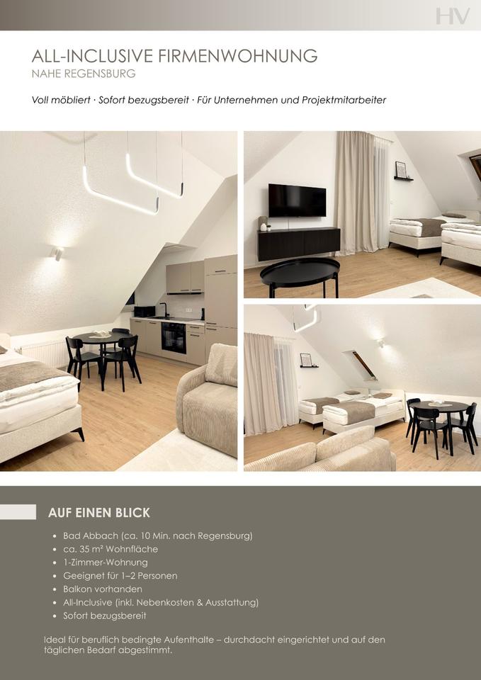 Thumbnail-Möblierte All-Inclusive Wohnung nahe Regensburg | für Firmen