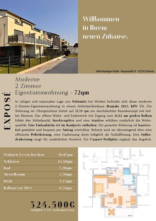 Thumbnail-Moderne 2 Zimmer Eigentumswohnung - 72 qm