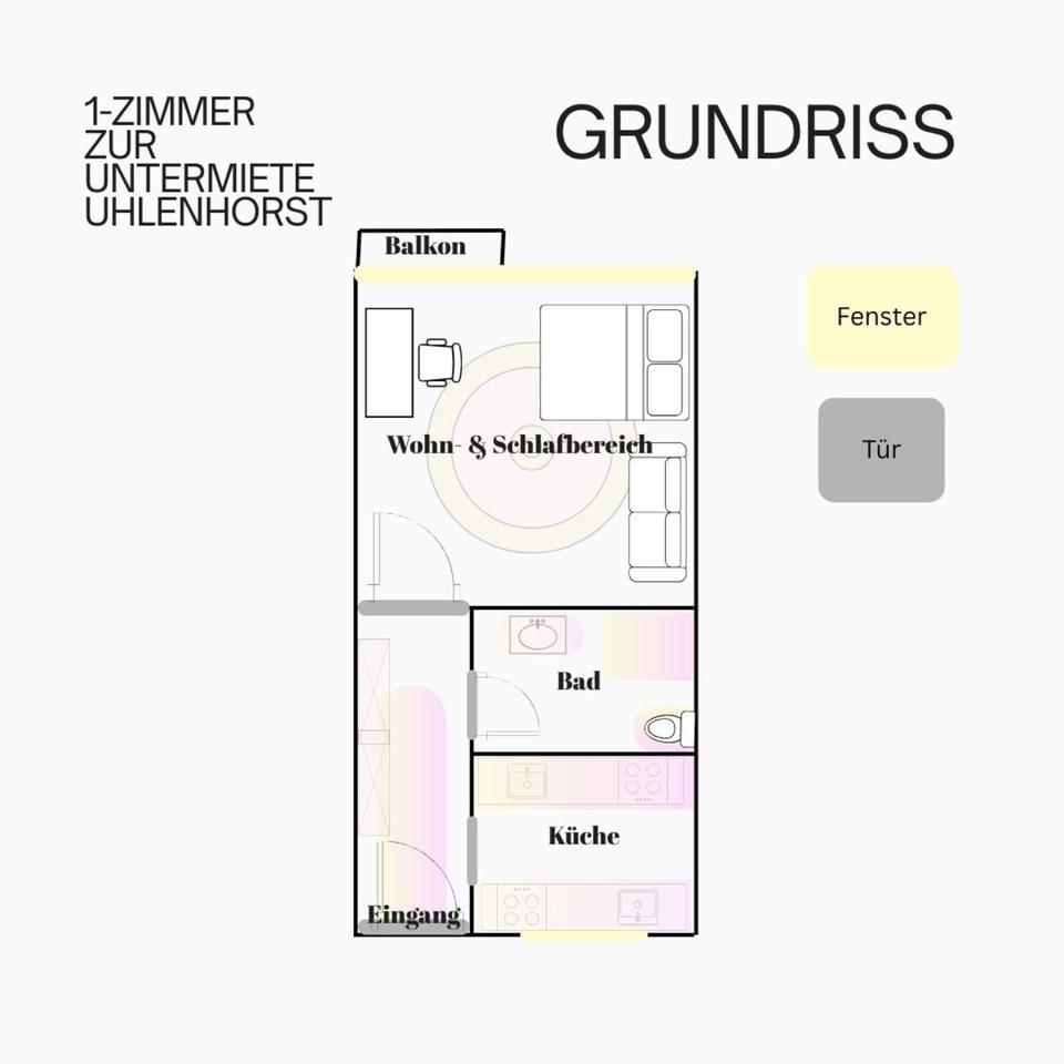 Thumbnail-1-Zimmer-Wohnung mit Balkon in Uhlenhorst ab JanuarFebruar