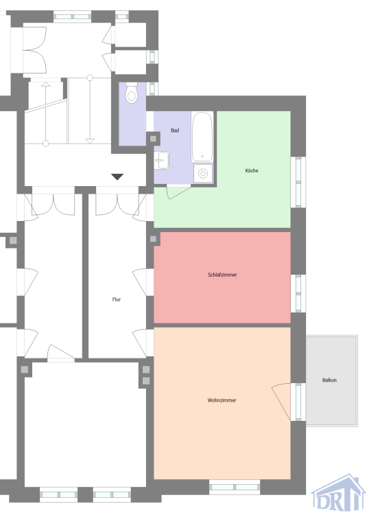 Thumbnail-Geräumige 2-Zimmer Wohnung mit Balkon in Süd