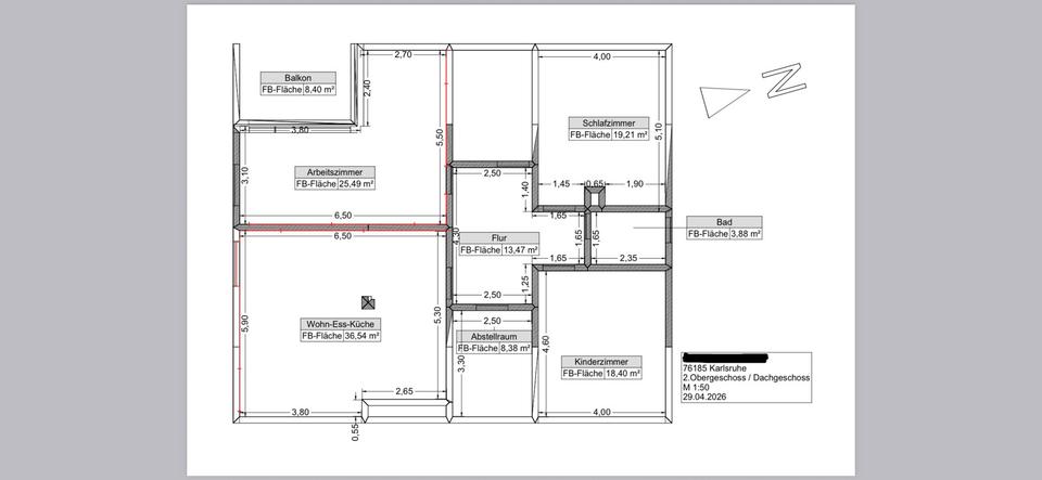 Thumbnail-4 Zimmer DG Wohnung in Karlsruhe Nordweststadt