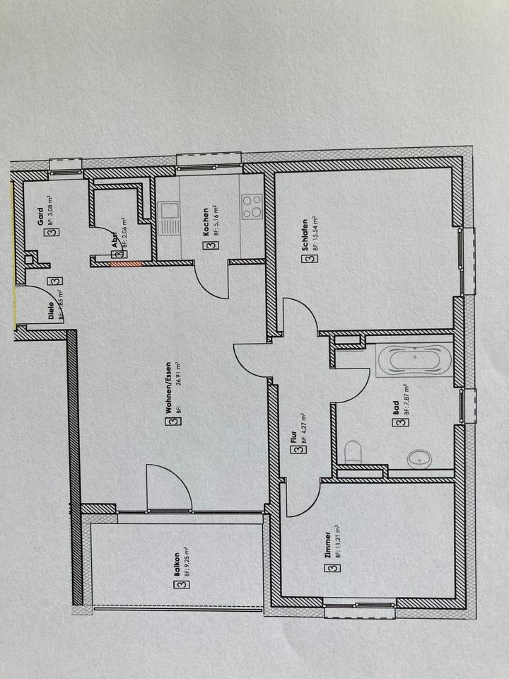 Thumbnail-Moderne 3-Zimmer-Wohnung mit Einbauküche, Balkon und Stellplatz