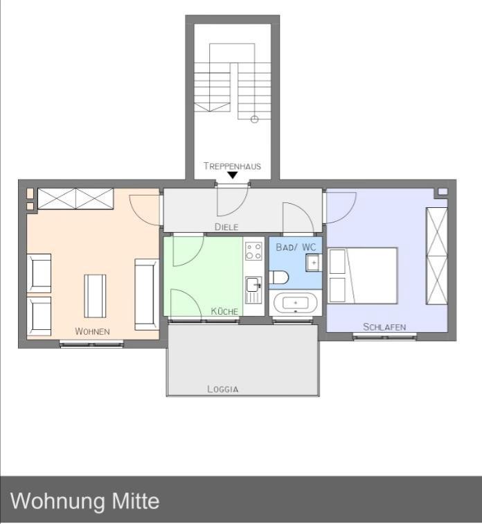 Thumbnail-2-Zimmer-Wohnung Süd-West-Ausrichtung