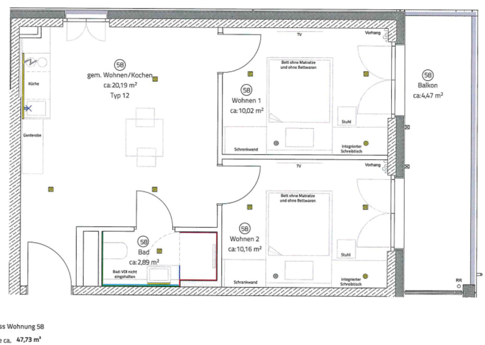 Thumbnail-WG DÖRNBERG Campus | möbliertes Appartement mit EBK und 2 Balkonen
