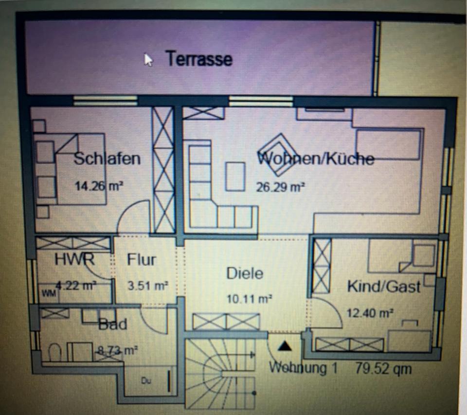 Thumbnail-3,5 Z Erdgeschosswohnung Mietverhältnis nur bis 31.07.26