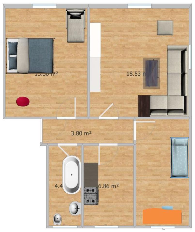 Thumbnail-Möblierte 3-Zi.-Whg, 61m², Internet, Küche, WaschmaschineWallbox