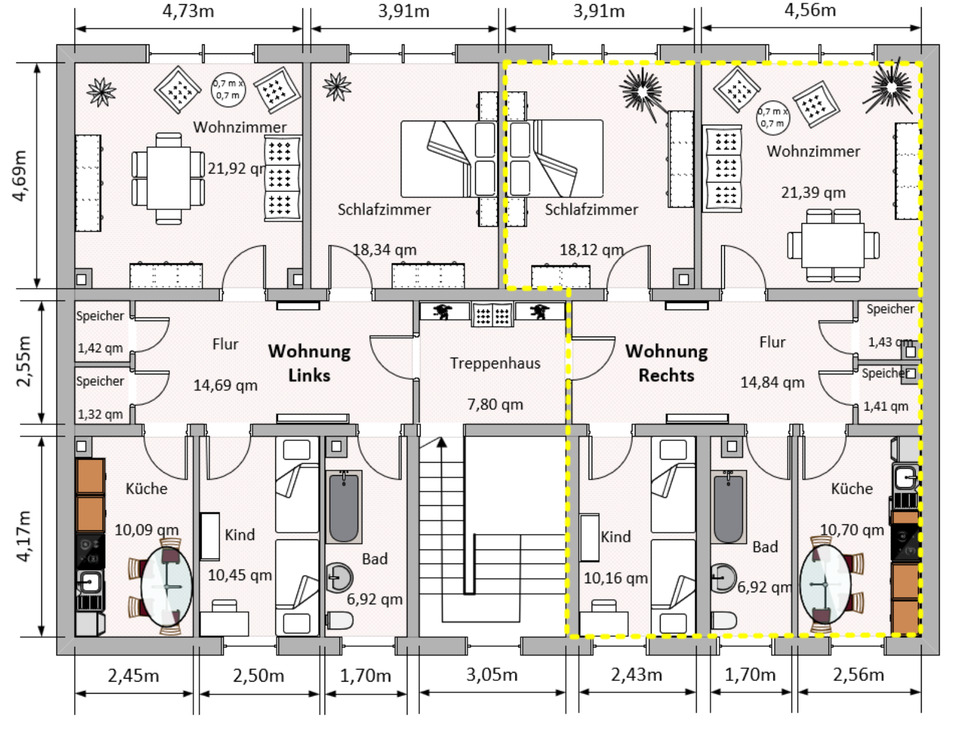 Thumbnail-3-Zimmer-Wohnung in Bad Brückenau | 82 m² | 615 € KM