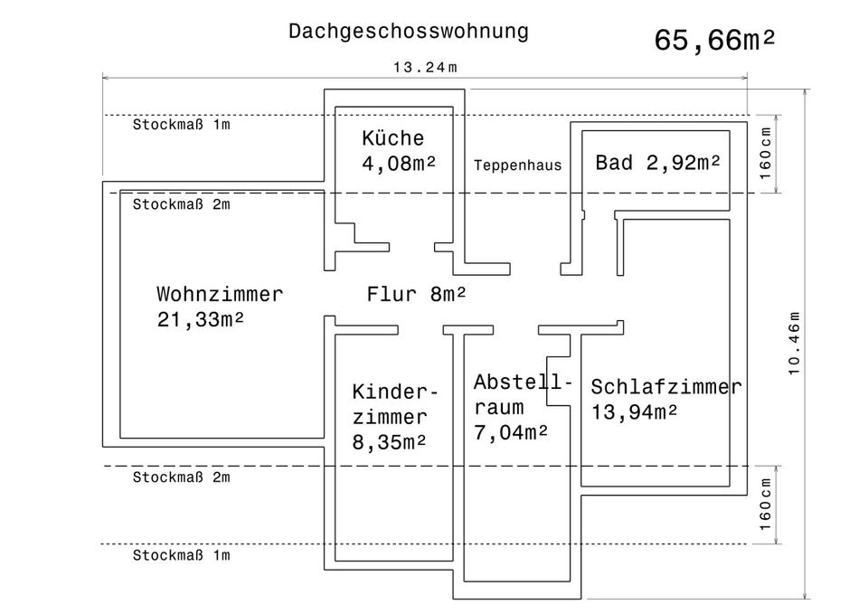 Thumbnail-3-Zimmer Dachgeschosswohnung 65m² mit EBK