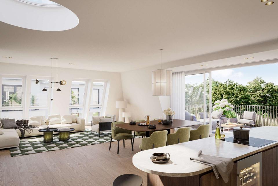 Thumbnail-Neubau: Exklusives Penthouse auf einer Ebene mit Rooftop-Terrasse und Blick ins Grüne