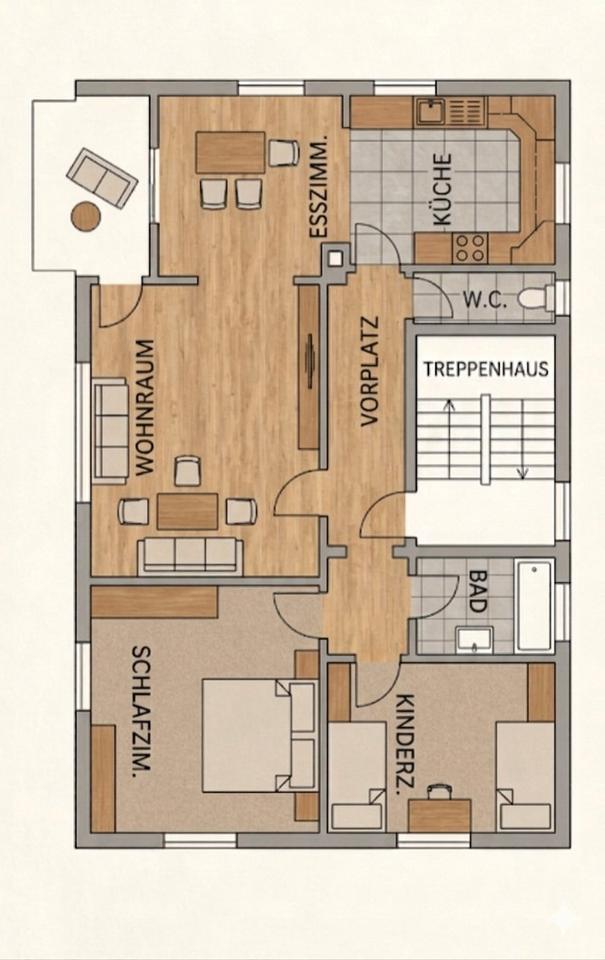 Thumbnail-Frisch sanierte 3,5 Zi.- Wohnung Balkon, EBK, zentrale Lage