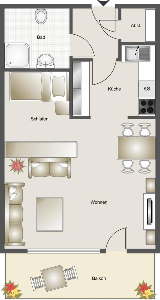Thumbnail-Schöne 1-Zimmer-Wohnung SG-Ohligs
