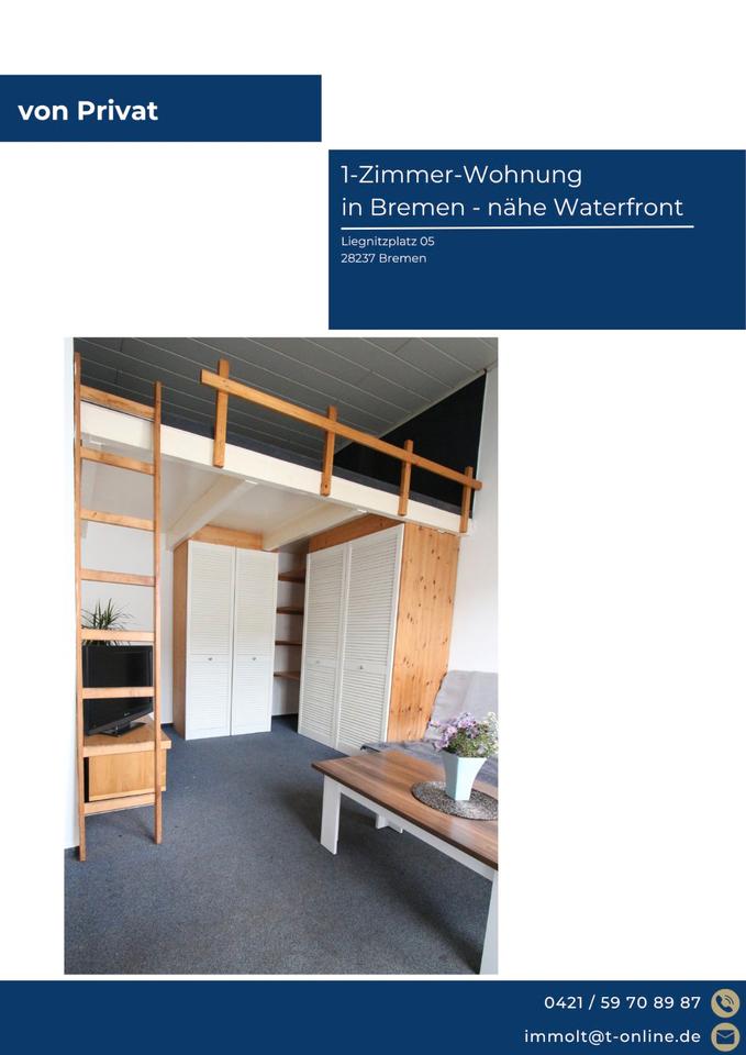 Thumbnail-möbliertes 1-Zimmer-Apartment in Bremen - nähe Waterfront