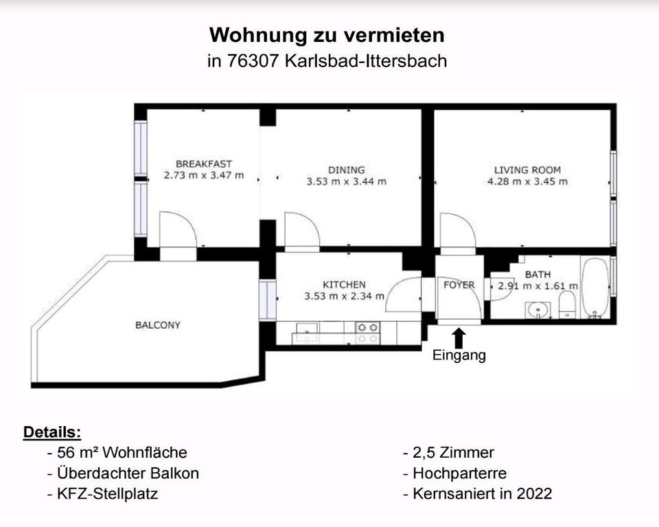 Thumbnail-Wohnung in Karlsbad Ittersbach zu vermieten
