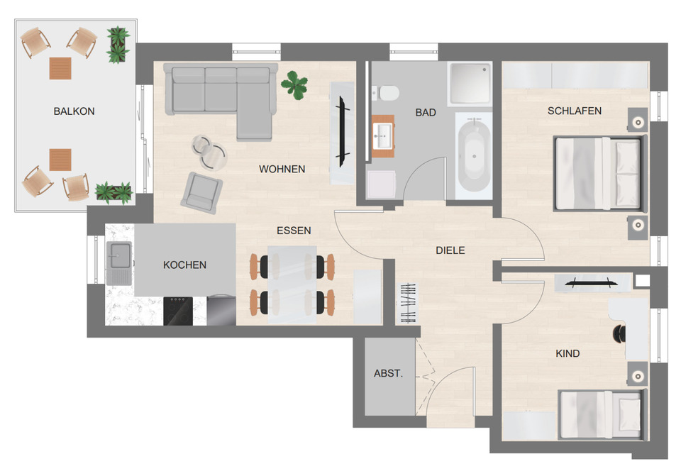 Thumbnail-Schöne 3-Zimmer-Wohnung in Freystadt zu vermieten