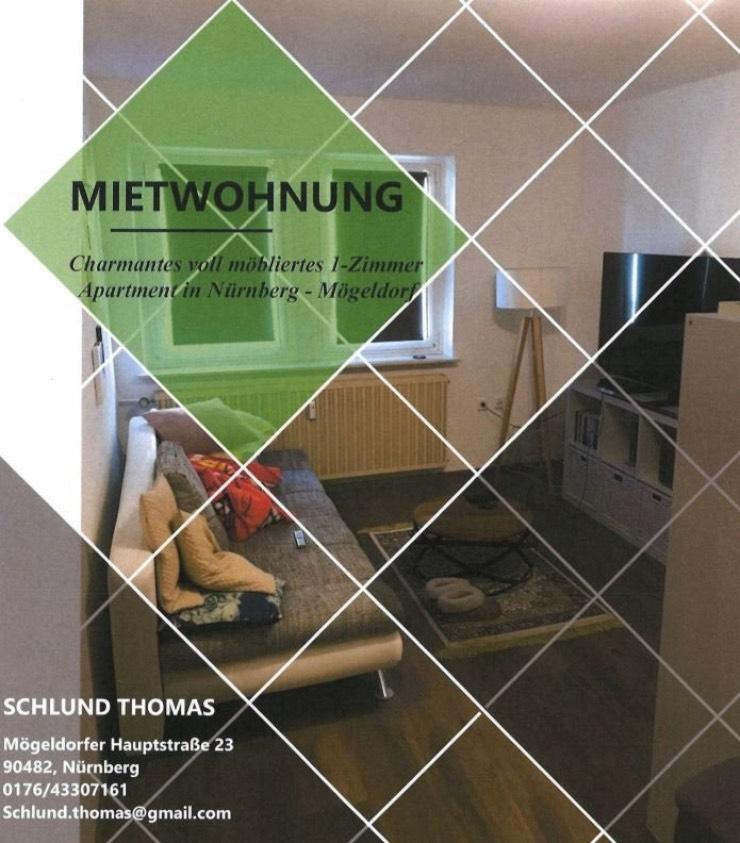 Thumbnail-Charmantes voll möbliertes 1-Zimmer Apartment Nähe Wöhrder See