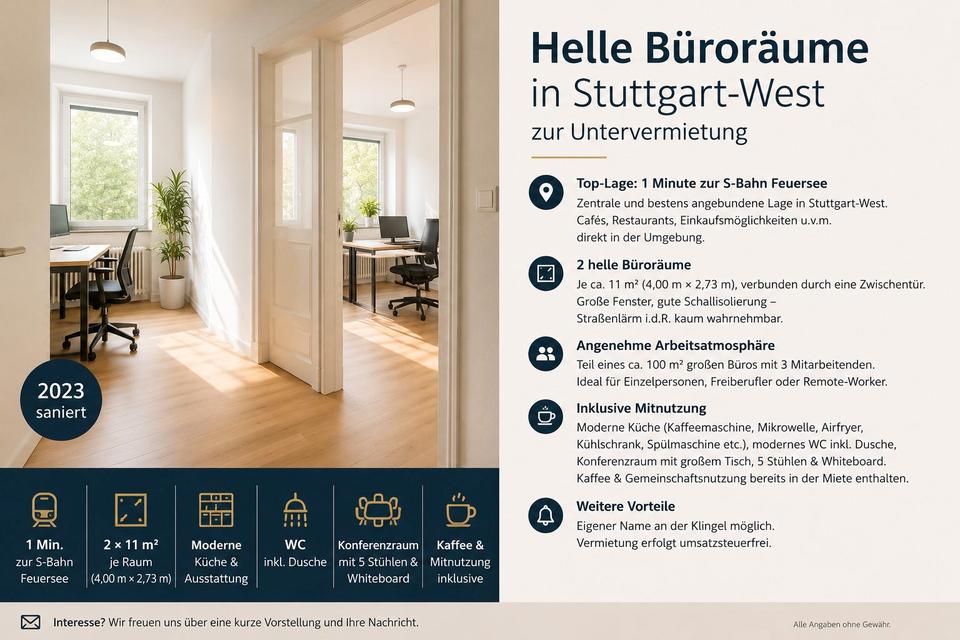 Thumbnail-Büro in Stuttgart West - perfekt für Freiberufler