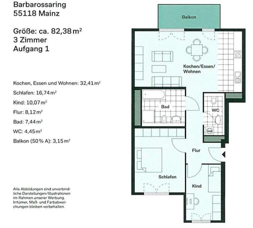 Thumbnail-3 Zimmer Wohnung in Mainz Neustadt