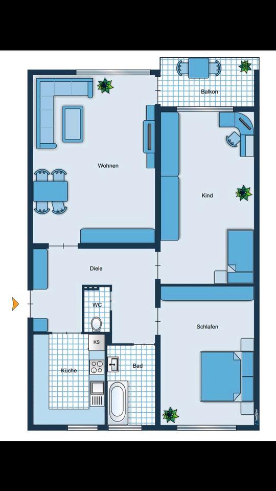 Thumbnail-Charmante, modernisierte 3-Zimmer-Wohnung mit Balkon in Schönaich