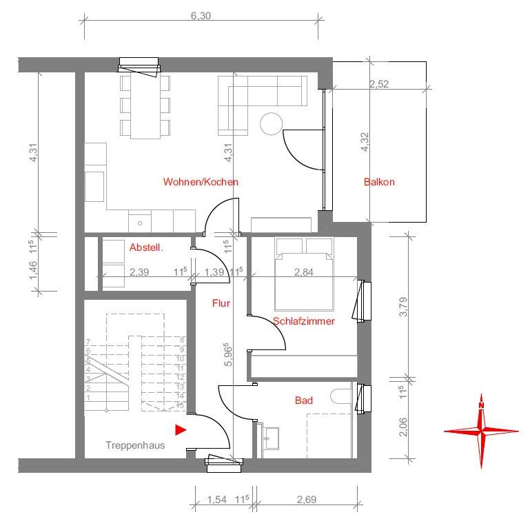 Thumbnail-2-Zimmer Wohnung mit Balkon in Ahlen
