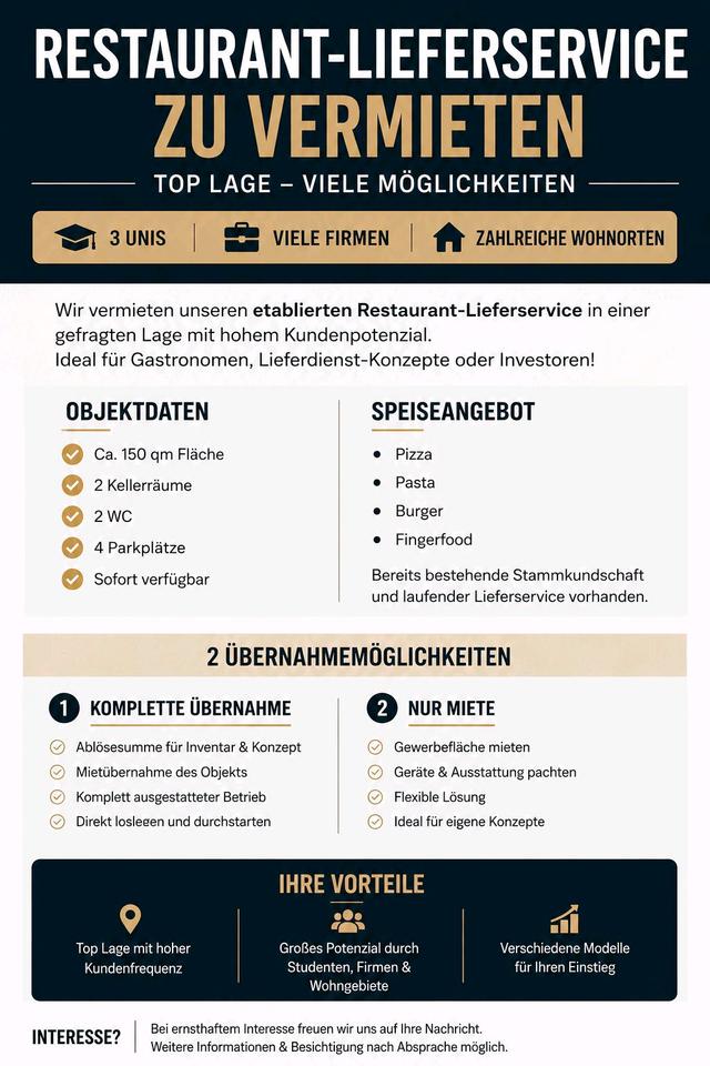 Thumbnail-Lieferservice Restaurant Gastronomie in Top Lage
