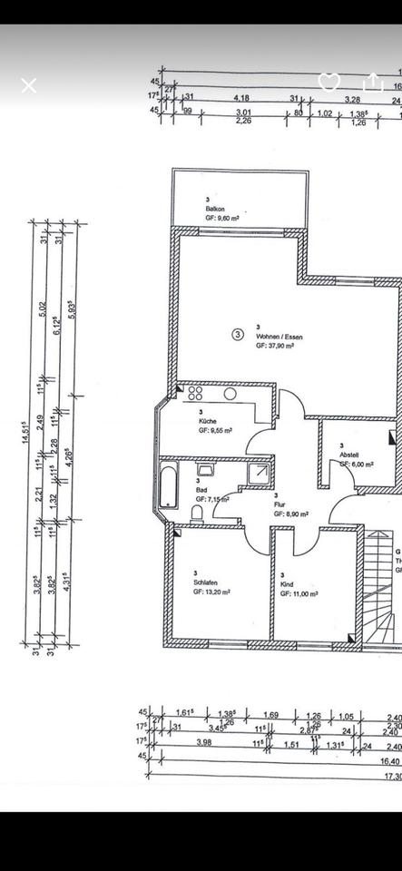 Thumbnail-Helle 3-Zimmerwohnung mit Balkon