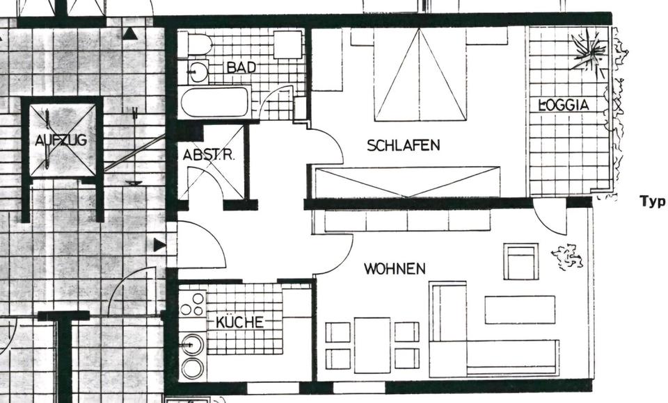Thumbnail-Helle 2,5-Zimmer-Wohnung mit Balkon und Aufzug