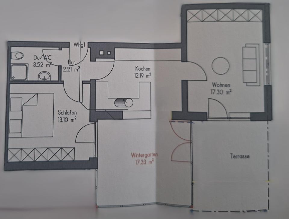 Thumbnail-Helle 2,5-Zimmer gr. Terrasse warmen Wintergarten Aalen-Ebnat