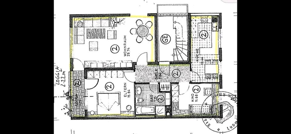 Thumbnail-3 Zimmer Wohnung ca 85 qm Ludwigshafen Gartenstadt bj1980