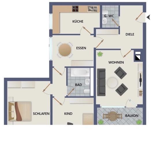 Thumbnail-Frisch Renovierte 3 Zimmer Wohnung mit Balkon in Radevormwald