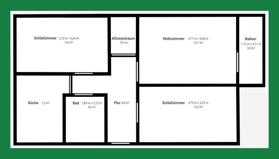 Thumbnail-3-R-Wohnung, gut vermietet, Balkon, Fernwärme, gepflegte Anlage