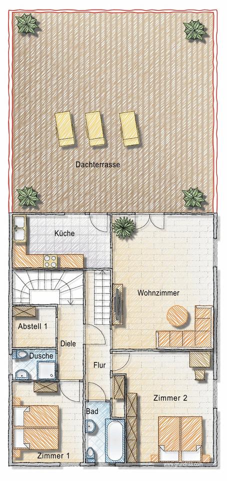 Thumbnail-Charmante 4-Zimmer-Maisonette mit 80 m² Dachterrasse