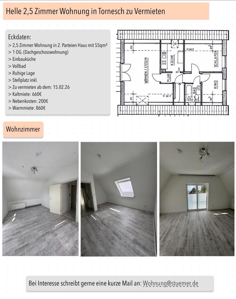 Thumbnail-Helle 2,5 Zimmer Wohnung Tornesch zu vermieten