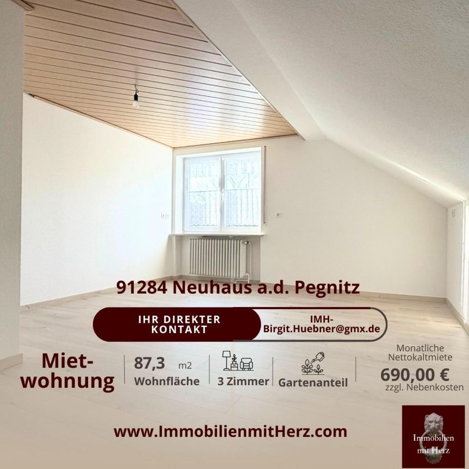 Thumbnail-Freundliche Dachgeschosswohnung mit Gartenanteil