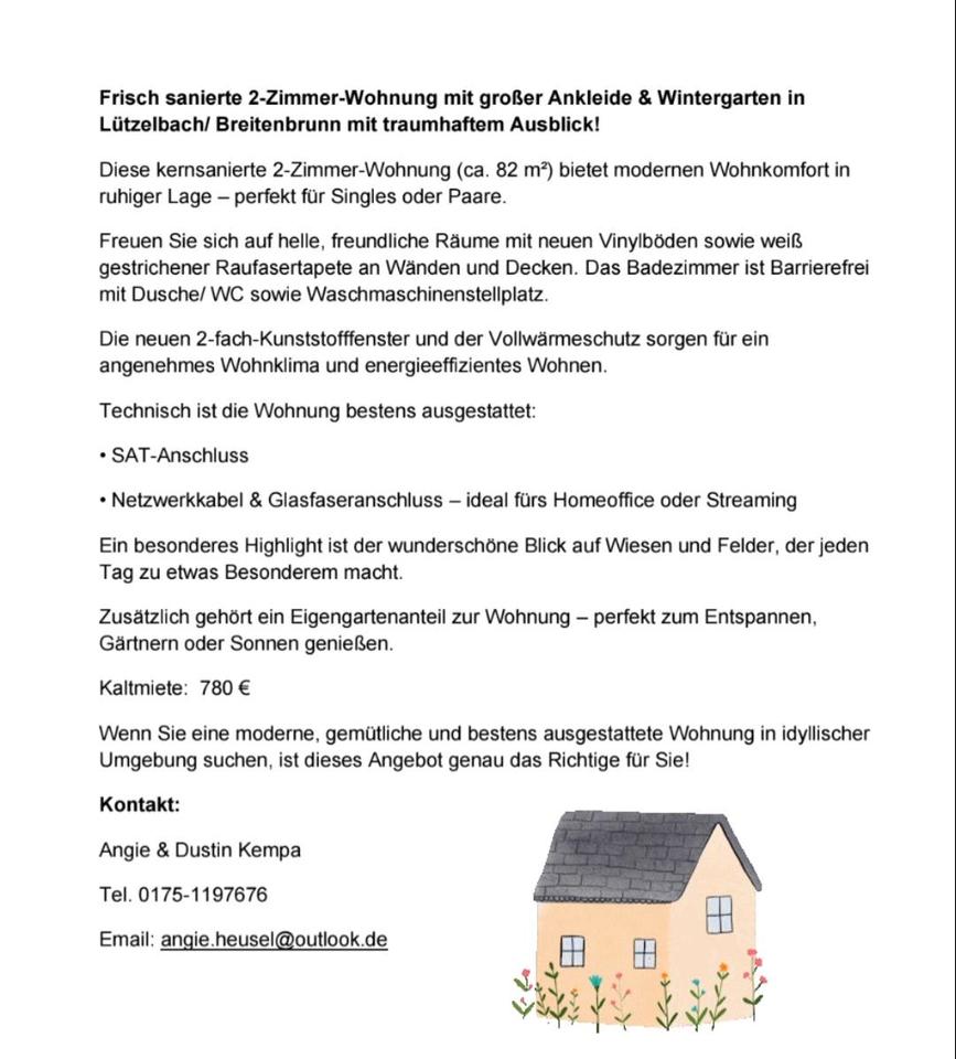 Thumbnail-2-ZKB (4-ZKB) mit großer Ankleide & Wintergarten in Breitenbrunn