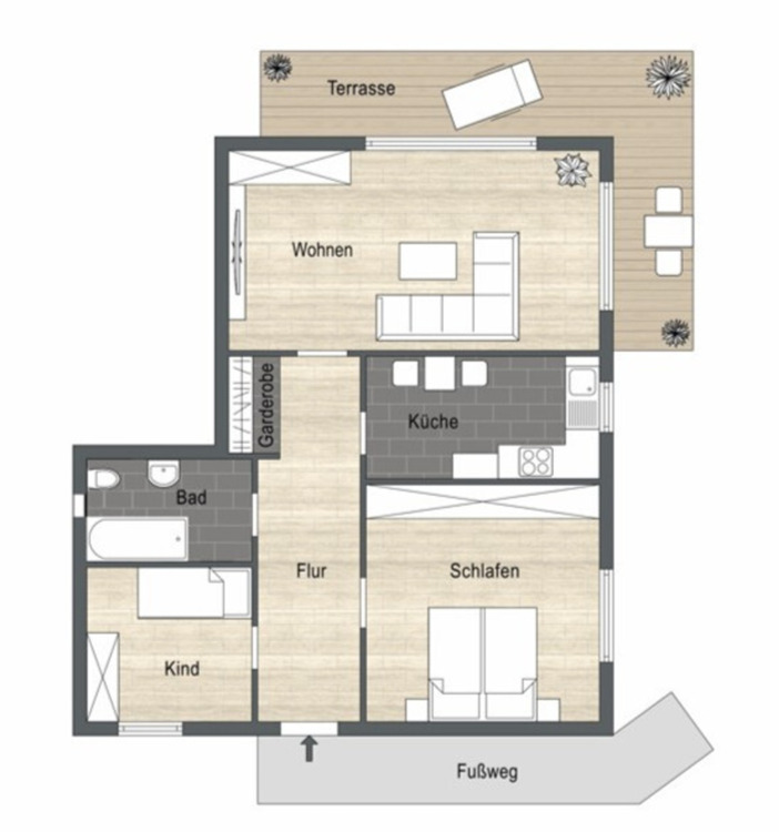 Thumbnail-3-Zimmer Wohnung UG