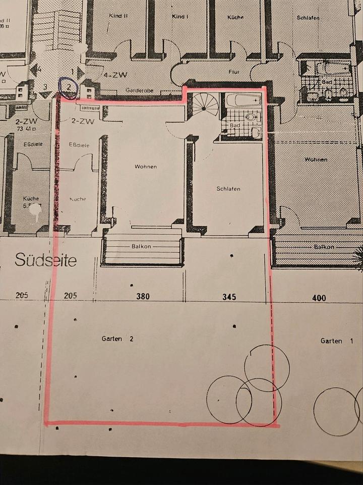 Thumbnail-In Flörsheim 3 Zimmer Erdgeschoss Maisonette Wohnung mit Garten