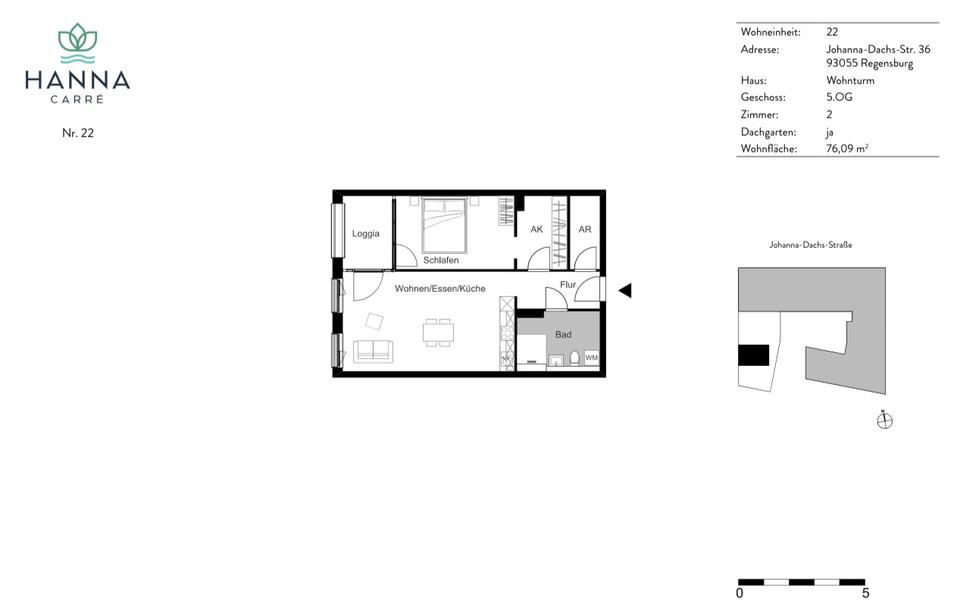 Thumbnail-Helle 2,5-Zi-Wohnung mit Balkon, Dachgarten, TG-Stellplatz