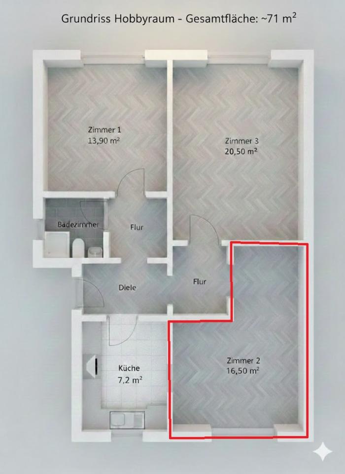 Thumbnail-Kreativraum Atelier Werkstatt Office (16,5 m²) + Küche & Bad