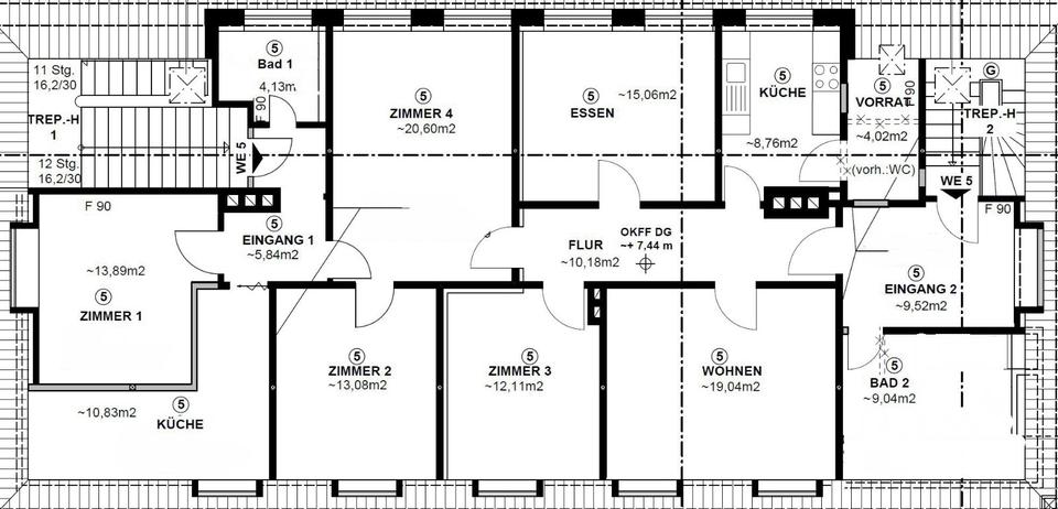 Thumbnail-Großzügige DG-Wohnung 155 m² – 6 Zimmer, 2 Küchen, 2 Bäder