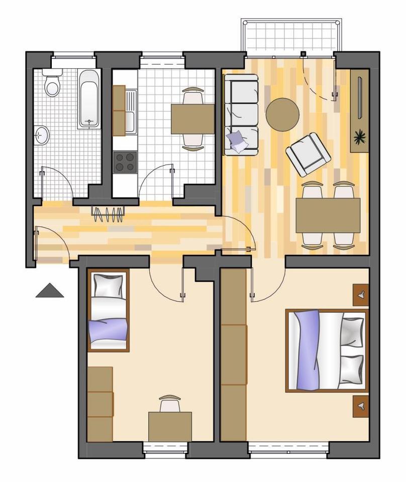 Thumbnail-3 Zimmer, EG mit Balkon und Dusche