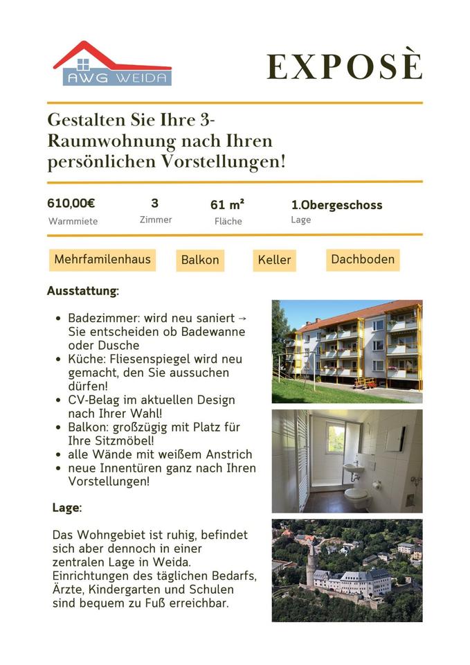 Thumbnail-3-Raumwohnung in zentraler Lage nach Ihren Wünschen vorrichten!