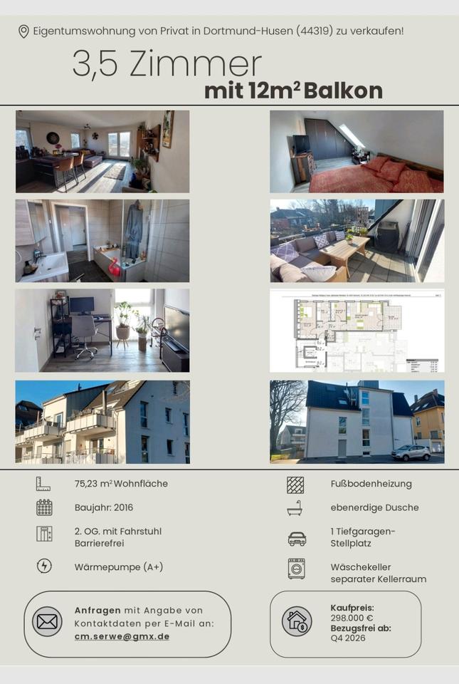 Thumbnail-Helle 3,5 Zimmer Wohnung mit großzügigem Balkon in Dortmund-Husen
