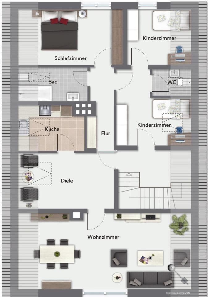Thumbnail-zentrale Dachgeschosswohnung, zum vermieten
