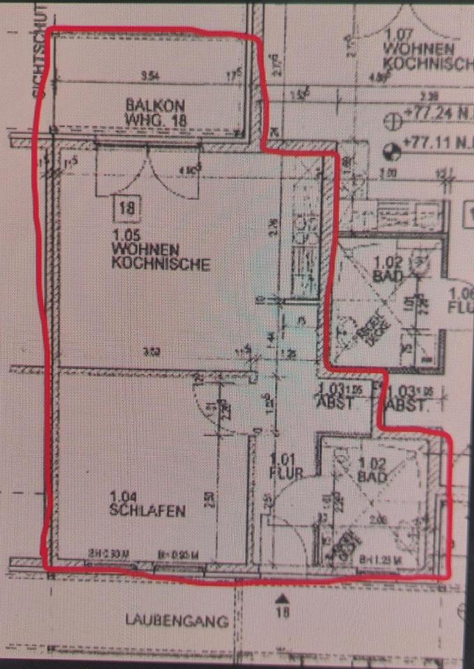 Thumbnail-2 Raum-Wohnung mit EBK und Balkon