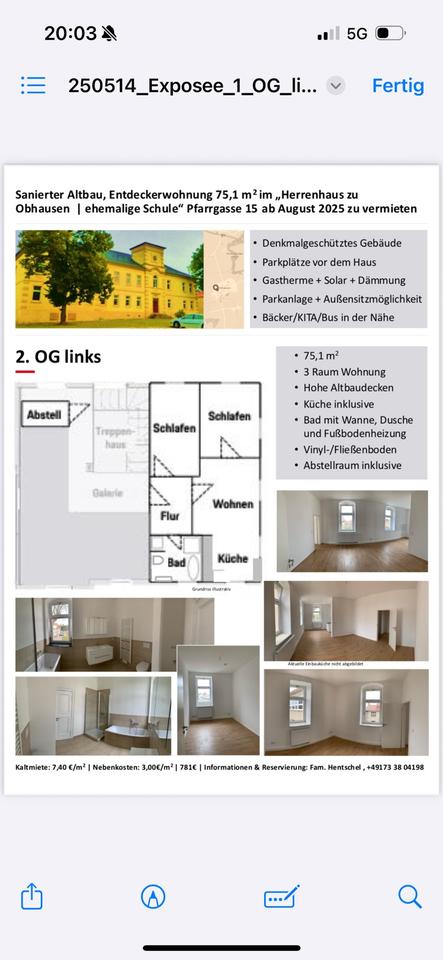 Thumbnail-helle 3 Raum Wohnung mit Einbauküche