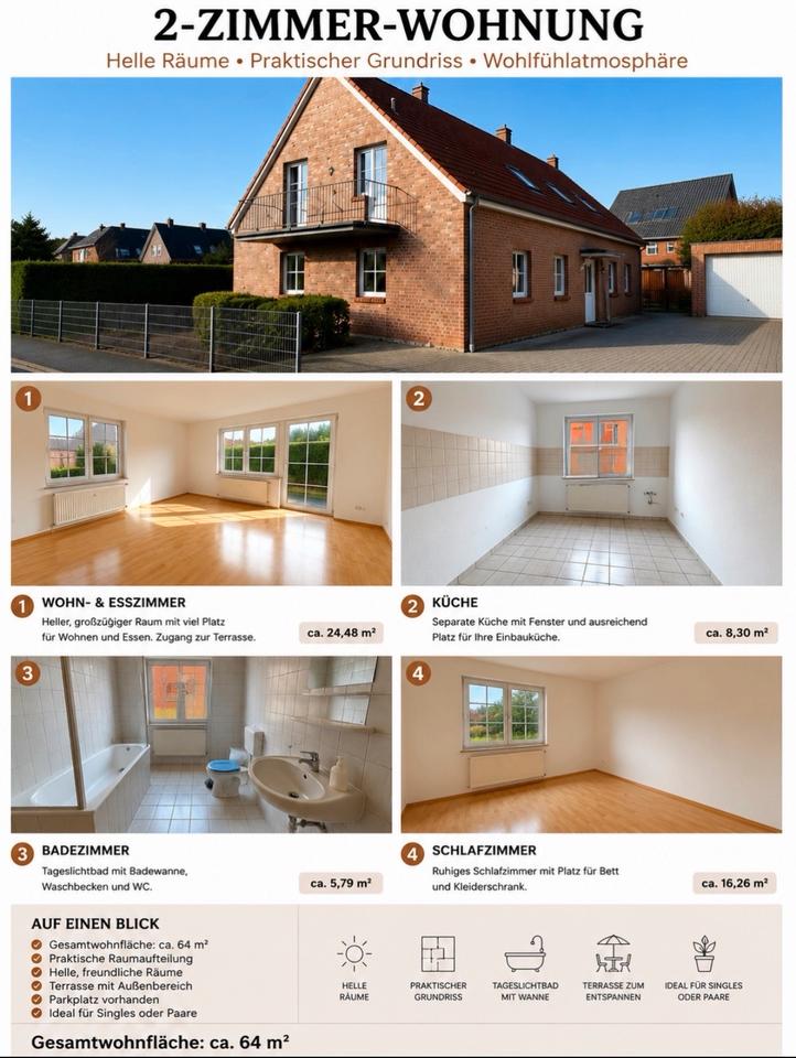 Thumbnail-2-Zimmer-Wohnung mit Terrasse in zentraler Lage von Lingen
