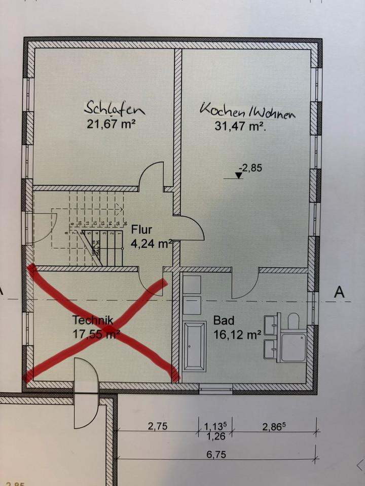 Thumbnail-2,5 Zimmer Neubau Keller-Wohnung mit Küche