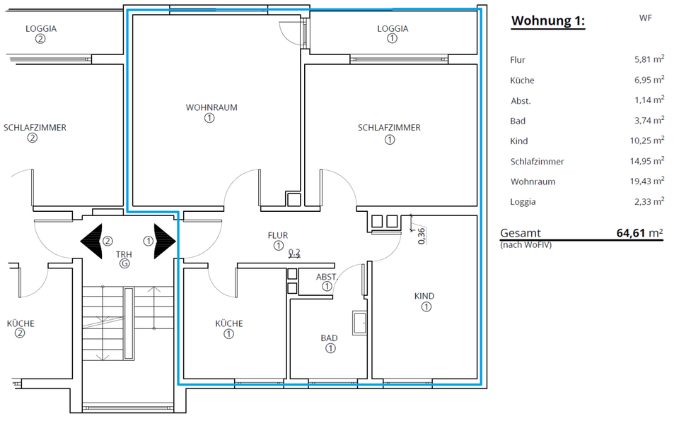Thumbnail-Modern kernsanierte 3-Zimmer-Wohnung 64 m² mit Balkon Gleißhammer