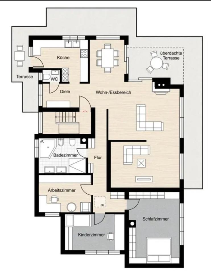 Thumbnail-PF-Rod: Weitläufige 4,5-Zimmer-Wohnung mit Blick - 177qm