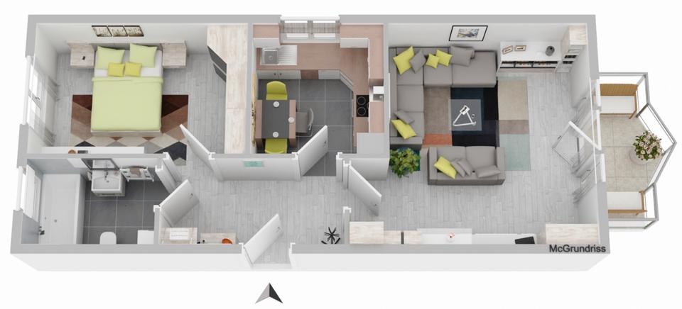 Thumbnail-Modernisierte, helle 2-Zimmer Wohnung zu vermieten